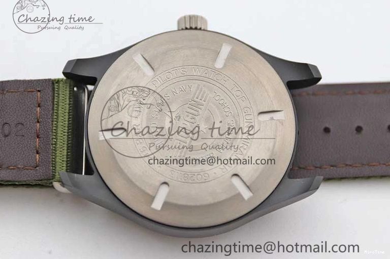 MIROTIME 0119 Packable Mark XVIII ‘TOPGUN SFTI’ Ceramic M+F Best Edition Black Dial on Green Nylon Strap 7048